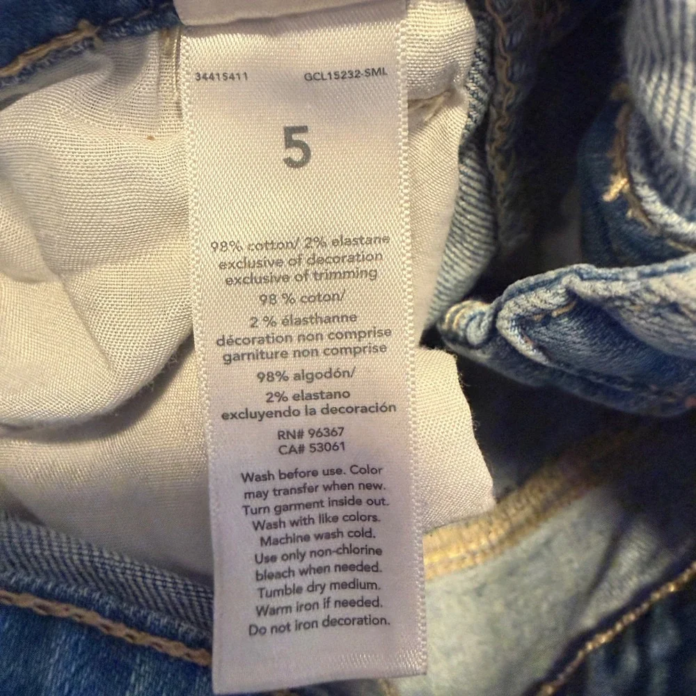 OshKosh Bgosh Girls Blue Denim Bib Overalls Slim Fit Light Wash Kids Size 10